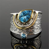 Ethnic Personality Design with Water Drop Stone Ring - ringsuniverse