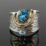 Ethnic Personality Design with Water Drop Stone Ring - ringsuniverse