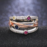 Colorful Cubic Zirconia Delicate Cross Geometric CZ Ring - ringsuniverse