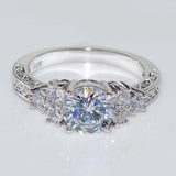 Luxury Round AAA Zircon Diamonds Fine Jewelry Ring - Rings Universe
