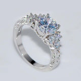Luxury Round AAA Zircon Diamonds Fine Jewelry Ring - Rings Universe