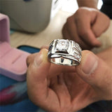 1ct Simulated Diamond 925 Sterling Silver Hip Hop Ring - ringsuniverse
