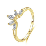Silver Rhombus AAA+ CZ Diamonds Crown Gold Color Ring - Rings Universe