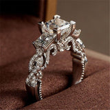 Vintage Princess cut Lab Diamond Wedding Ring - Rings Universe