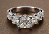 Vintage Princess cut Lab Diamond Wedding Ring - Rings Universe