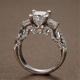 Vintage Princess cut Lab Diamond Wedding Ring - Rings Universe