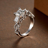 Vintage Princess cut Lab Diamond Wedding Ring - Rings Universe