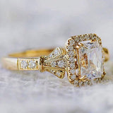 Luxury Romantic Golden Color Shiny AAA CZ Stone Ring - Rings Universe