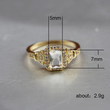 Luxury Romantic Golden Color Shiny AAA CZ Stone Ring - Rings Universe