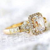 Luxury Romantic Golden Color Shiny AAA CZ Stone Ring - Rings Universe