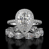 Luxury 3 Carat Moissanite Diamond Wedding Engagement Ring Set - Rings Universe