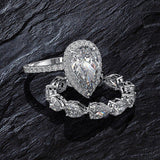 Luxury 3 Carat Moissanite Diamond Wedding Engagement Ring Set - Rings Universe