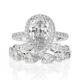 Luxury 3 Carat Moissanite Diamond Wedding Engagement Ring Set - Rings Universe