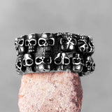 Stainless Steel Man Men Rings Punk Rock Gothic HipHop Domineering Multiple Skull Carving for Biker Male Boy Fashion Jewelry Gift - ringsuniverse