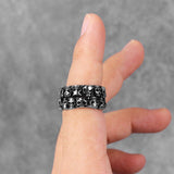 Stainless Steel Man Men Rings Punk Rock Gothic HipHop Domineering Multiple Skull Carving for Biker Male Boy Fashion Jewelry Gift - ringsuniverse