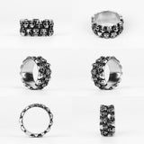 Stainless Steel Man Men Rings Punk Rock Gothic HipHop Domineering Multiple Skull Carving for Biker Male Boy Fashion Jewelry Gift - ringsuniverse