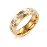 Gold  and Silver Color Couples Promise Crystal Rings - Rings Universe