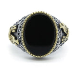 Silver Black Onyx CZ Crystals Ring - Rings Universe