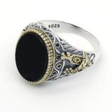 Silver Black Onyx CZ Crystals Ring - Rings Universe