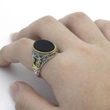 Silver Black Onyx CZ Crystals Ring - Rings Universe