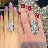 Vintage Court Simulated Diamond Engagement Wedding Ring - Rings Universe