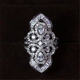 Vintage Court Simulated Diamond Engagement Wedding Ring - Rings Universe