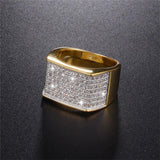 Gold Plated Men's Luxury Hip Hop Simulated Diamond Ring - ringsuniverse