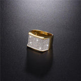 Gold Plated Men's Luxury Hip Hop Simulated Diamond Ring - ringsuniverse