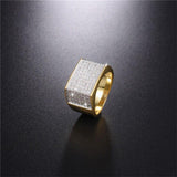 Gold Plated Men's Luxury Hip Hop Simulated Diamond Ring - ringsuniverse