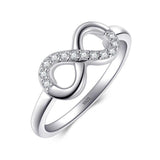 Fashion Mobius Design Silver Clear AAA+ CZ Diamonds Ring - Rings Universe