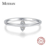 Silver Minimalism Clear AAA+ Quality CZ Diamonds Ring - Rings Universe