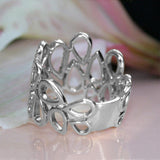 New Fashion Hollow Out Water Drop Linked CZ Stylish Ring - ringsuniverse