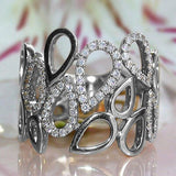 New Fashion Hollow Out Water Drop Linked CZ Stylish Ring - ringsuniverse
