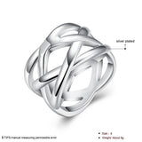 Fashion Silver Cross Intertwined Ring For Women - Rings Universe