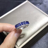 Beautiful 925 Sterling Silver Natural Sapphire Wedding Ring - ringsuniverse