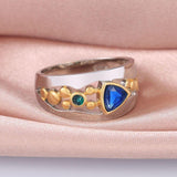 Trendy Unique Triangular Green Stone Ring - ringsuniverse