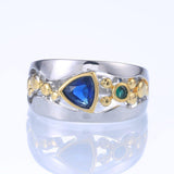Trendy Unique Triangular Green Stone Ring - ringsuniverse
