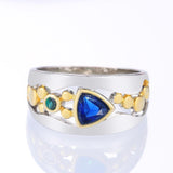 Trendy Unique Triangular Green Stone Ring - ringsuniverse