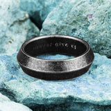 Retro Old Black Triangle Stainless Steel Mens Ring - Rings Universe