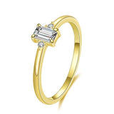 Authentic Charm Emerald Cut AAA+ CZ Diamond Ring - ringsuniverse