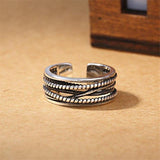 New Arrival Winding Twisted Thai Silver Multi-layer Retro 925 Sterling Silver Jewelry Irregular Geometric Opening Rings SR494 - ringsuniverse