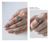 New Arrival Winding Twisted Thai Silver Multi-layer Retro 925 Sterling Silver Jewelry Irregular Geometric Opening Rings SR494 - ringsuniverse