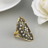 Boho Antique Gold Fashion Crystal Vintage Ring - ringsuniverse