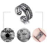 Retro Thai Silver crystal adjustable Ring - Rings Universe