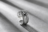 Retro Thai Silver crystal adjustable Ring - Rings Universe