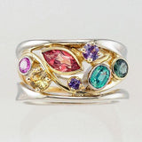 Multicolor Zircon Fashion  Hollow Out Design Ring - ringsuniverse