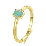 Exquisite Classic Silver Tourmaline Gold Color Ring - Rings Universe