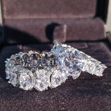 Luxury Silver Oval Princess Cut Fine Jewelry Ring set - ringsuniverse