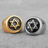 Judaism Hexagram Star of David Mens Rings - ringsuniverse