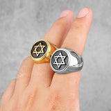 Judaism Hexagram Star of David Mens Rings - ringsuniverse